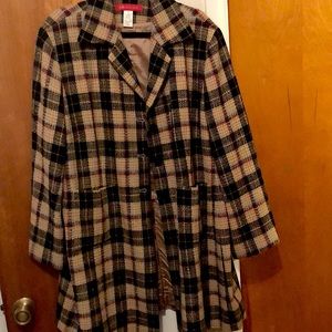 Beautiful Anne Klein 3X plaid long jacket